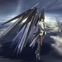 Anime girl,the cold steel wings