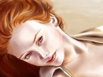 beautiful painting red head