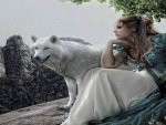 girl with wolf