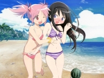 homura and madoka beach