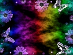 Rainbow butterflies and flowers!