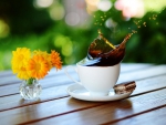 flower and coffee