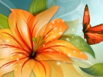 Tiger Lily and Butterfly