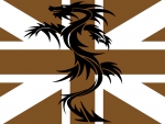 Gold Union Jack and Black Dragon