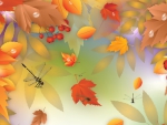 Autumn Leaves and Dragonflies
