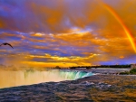 RAINBOW SUNSET over NIAGARA FALLS