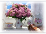 Tea  time  and flowers