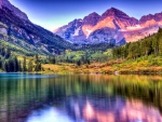 Maroon Bells Lake at Sunrise, Colorado