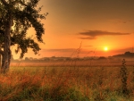 gorgeous sunset over rural fields