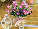 Small bicycle with flowers