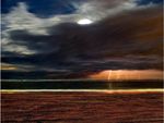 Vilano Inlet Moon and Lightning