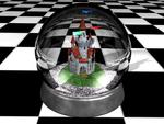 Paperweight on a Checkered Board