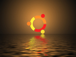 Ubuntu Logo over Water