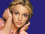 Britney Spears on Blue Background