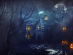 Halloween Haunted House Wallpaper