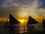 Paraw in Boracay Sunset