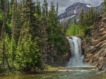 superb running eagle falls glacier np montana hdr