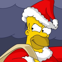 Homer Simpson as Bad Santa