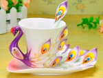 Peacock teacup