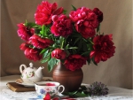 Red peonies