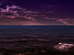 sea and sky in magenta