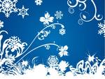 Snowflakes on blue