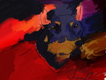 painted doberman