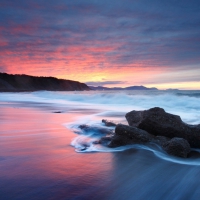 A very beautiful sunset sea beach..