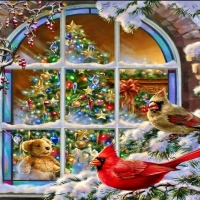 A Cardinals\\\\\' Christmas Window