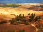 farms in a tuscan landscape