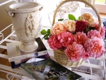Basket with roses