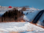 Winter highway, Western Canada
