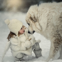 child and dog