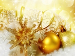 Golden ornaments for  tree