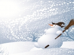 Snowman In Storm
