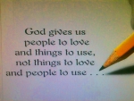 God gives us -