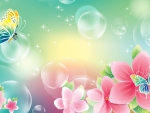 Blooms Butterflies and Bubbles