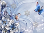 Flowers Snowflakes and Butterflies
