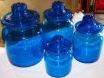 Cobalt Blue Glass Canisters