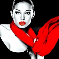 Lady with Red Scarf