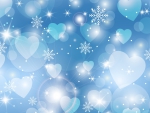 Hearts Snowflakes Blue