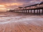 lovely commercial sea pier at dawn
