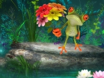Flowers From a Frog
