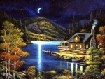 Moonlight over the lake