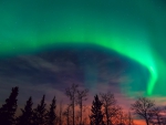 northern lights in starry sky at twilights