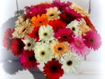 *Bouquet of colorful gerbera flowers*