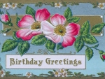 Victorian Birthday Card with Dogwood Blossoms