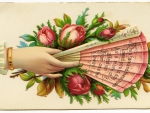 Victorian Calling Card ~ Fan in Hand