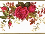 Victorian Calling Card ~ Red Roses