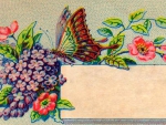 Victorian Calling Card ~ Lilacs and Butterfly